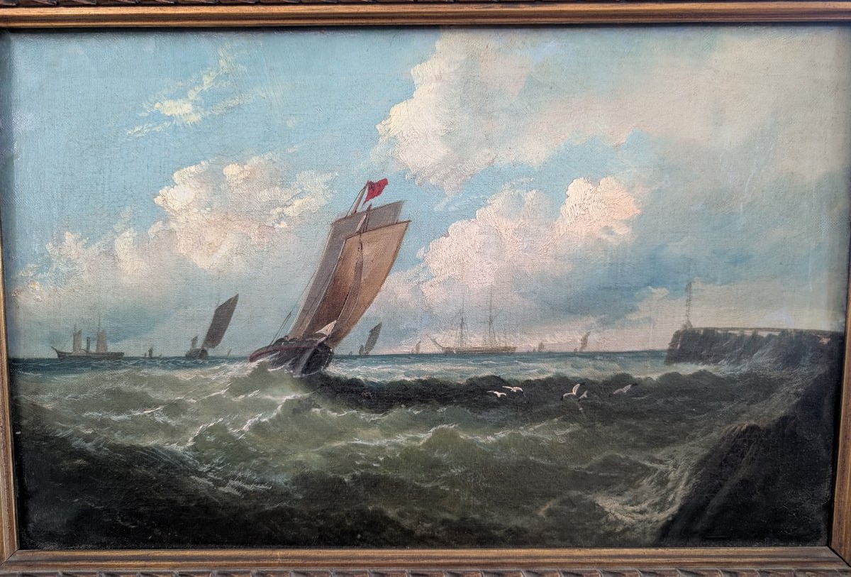 Marina With Fishing Boats Along The Coast – First Half Of The 19th Century-photo-3