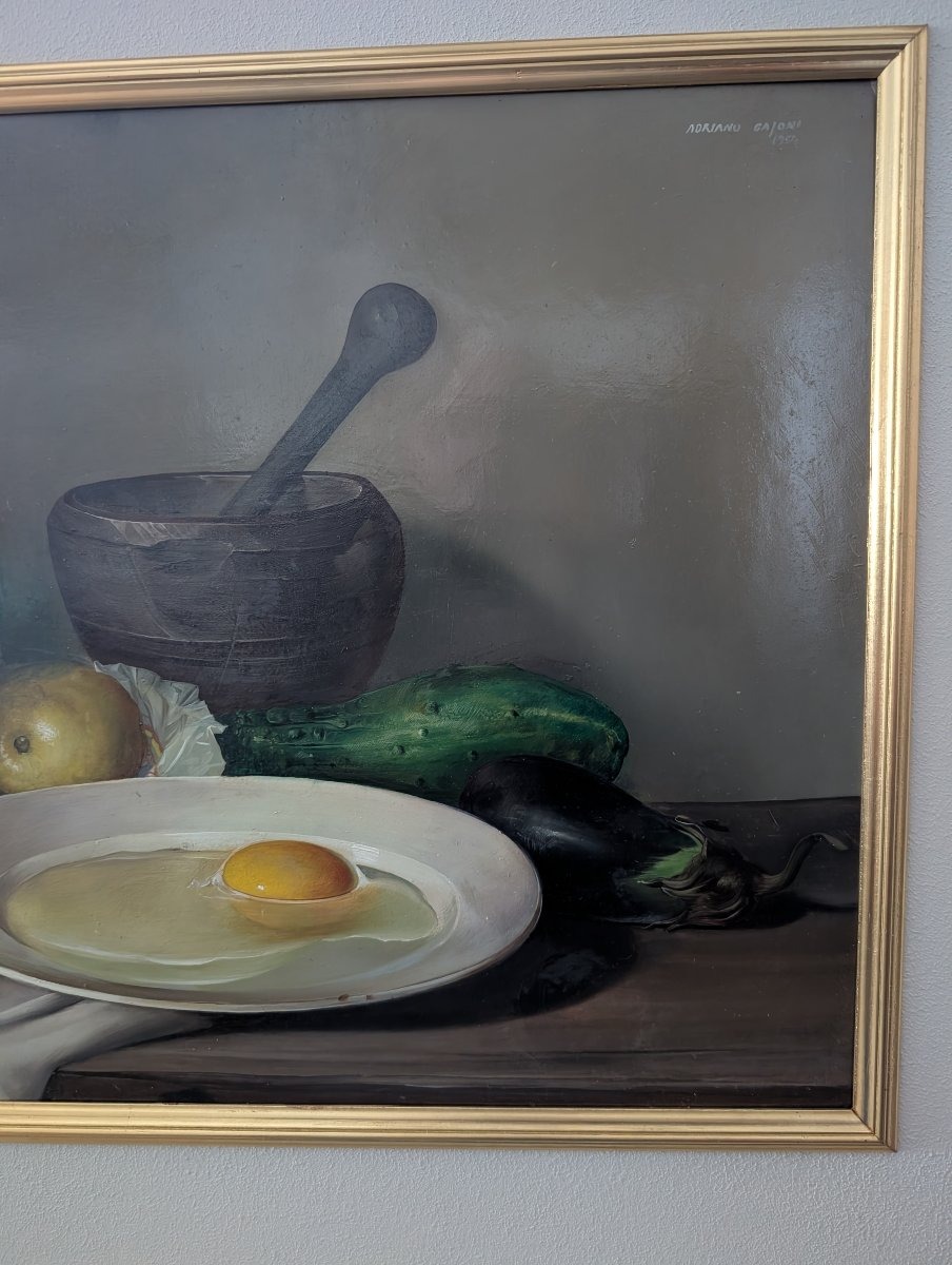 An Elegant Still Life With Kitchen Utensils – Adriano Gaioni, 1954  -photo-1