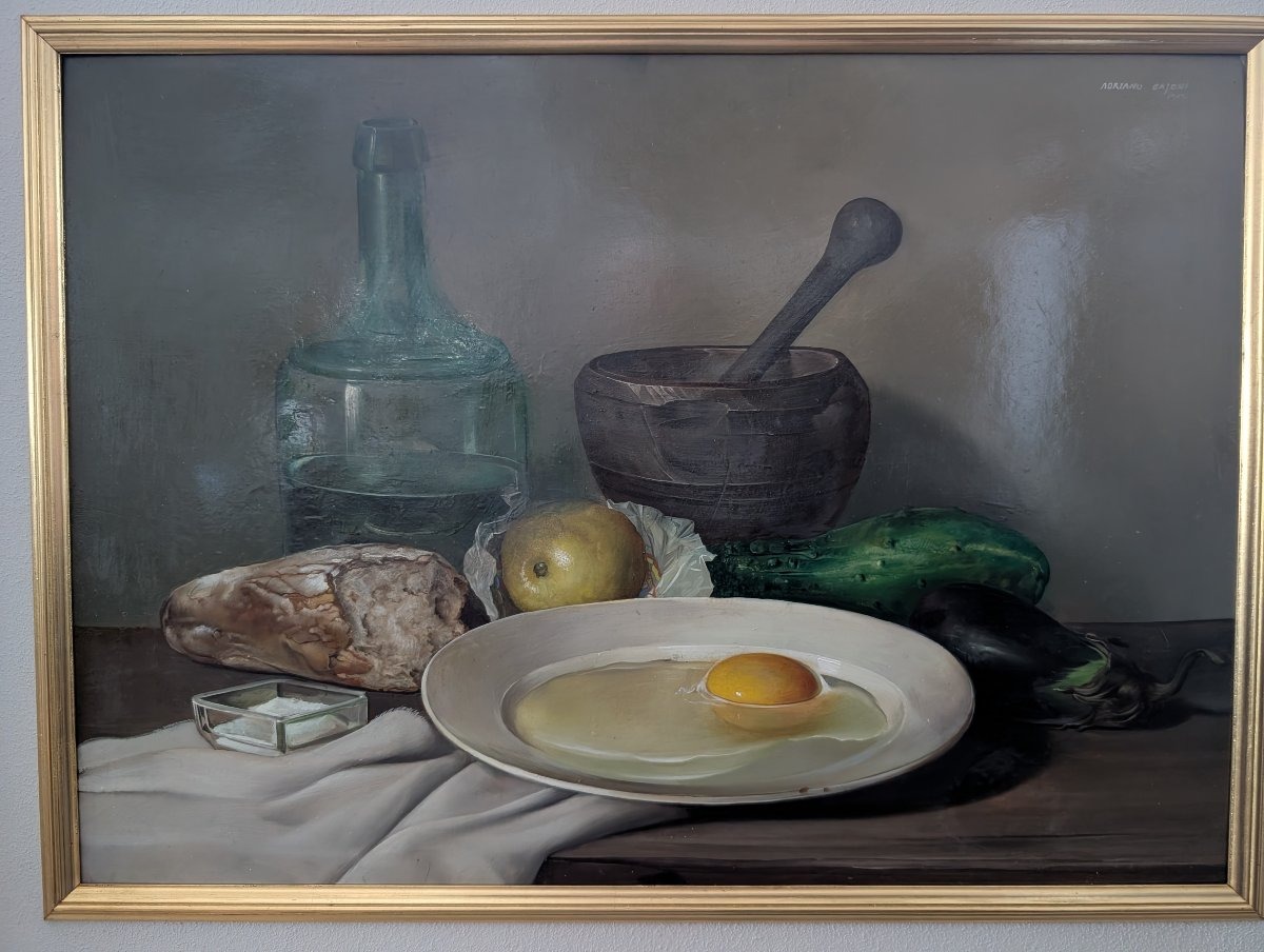 An Elegant Still Life With Kitchen Utensils – Adriano Gaioni, 1954  