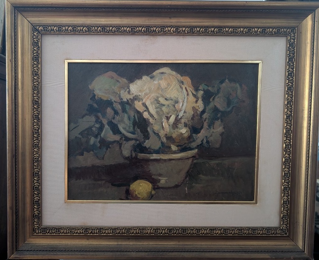 Lodovico Tommasi (Livourne, 1866 – Florence, 1941) – Nature morte au chou-fleur, 1930-photo-2