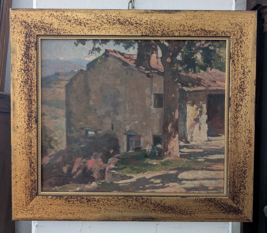 Lodovico Tommasi (1866–1941) – Paysage toscan avec maison de campagne-photo-2