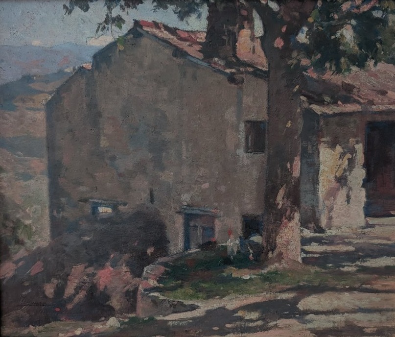Lodovico Tommasi (1866–1941) – Paysage toscan avec maison de campagne-photo-3