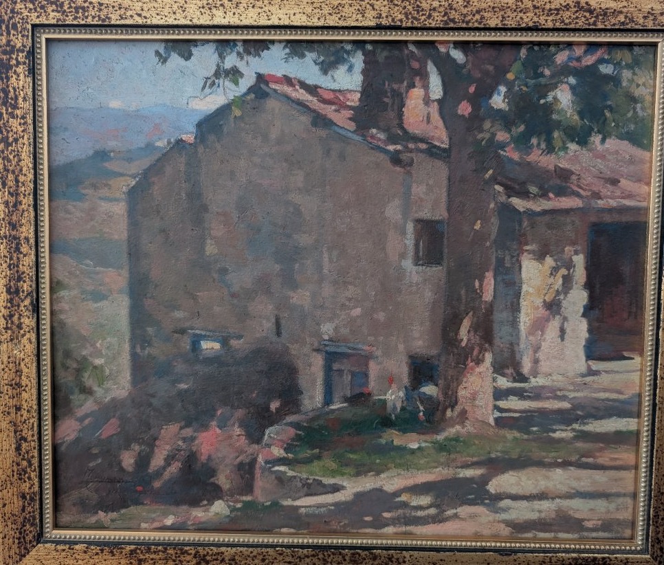 Lodovico Tommasi (1866–1941) – Paysage toscan avec maison de campagne-photo-1