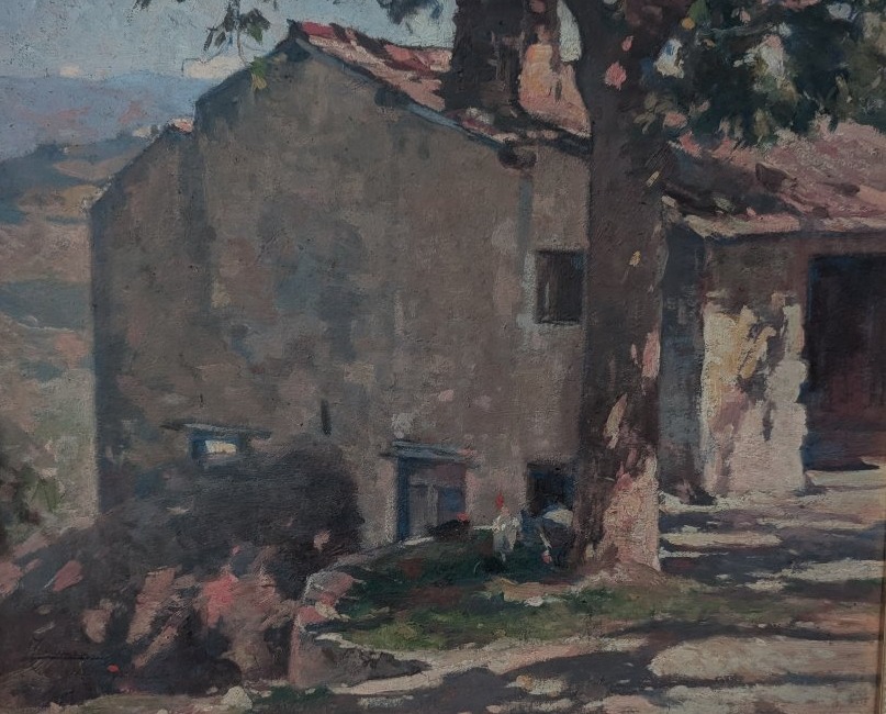 Lodovico Tommasi (1866–1941) – Paysage toscan avec maison de campagne-photo-2