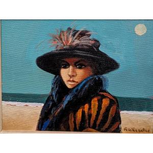 Fausto M. Liberatore, Portrait marin, huile sur toile, années 70