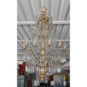 Grand Lustre Génois Néoclassique À 10 Lumières