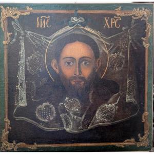 Visage du Christ « Acheiropoïète » – Huile sur toile, début du XVIIIe siècle