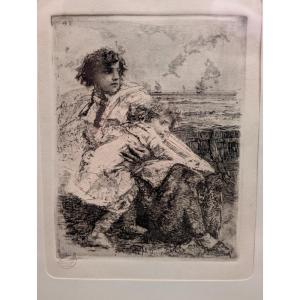 Mosè Bianchi– Ensemble de trois eaux-fortes originales – Calcografia Antonio Fuset