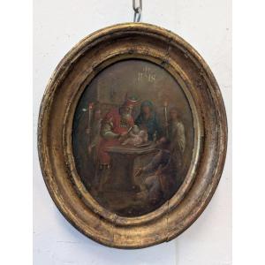 La Circoncision du Christ – Huile sur plaque métallique, tout début du XIXe siècle