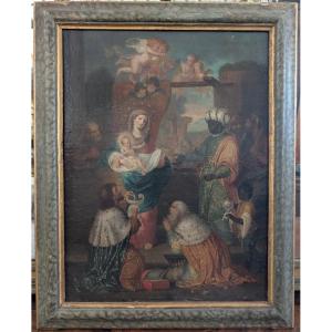 Adoration des Mages – Huile sur toile – XVIIIe siècle