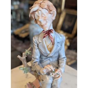 Giuseppe Cappè – Male Figure In Polychrome Ceramic