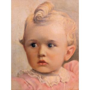 Portrait d’une petite fille – Huile sur carton, 1944