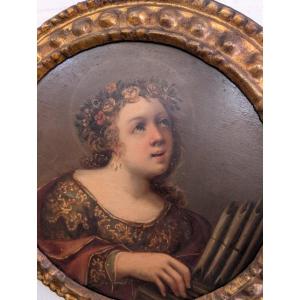 Sainte Cécile – Peinture néoclassique de la fin du XVIIIe siècle