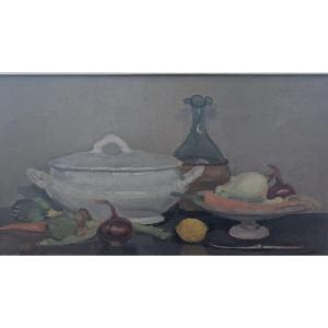 Giovanni March – Still Life With Vegetables And Earthenware – 1967
