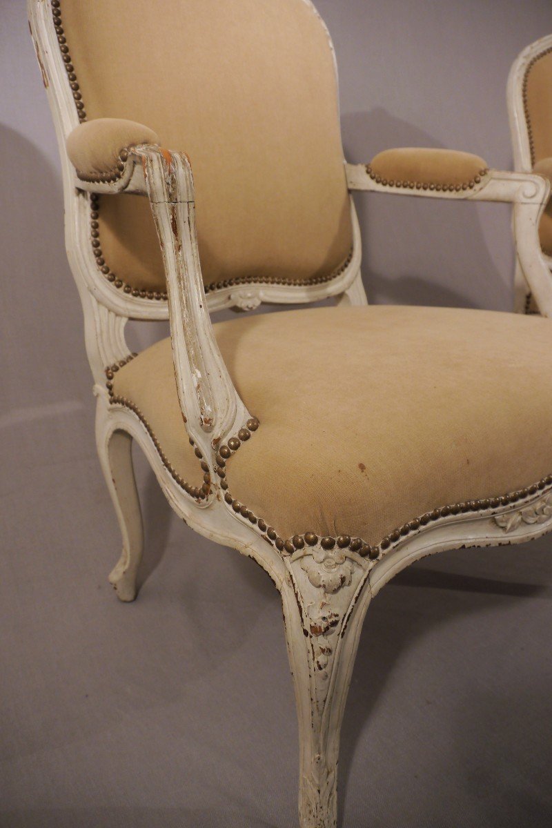 Paire De Fauteuils d'époque Louis XV  -photo-2