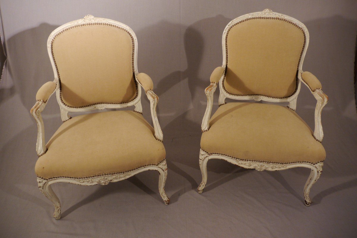 Paire De Fauteuils d'époque Louis XV  