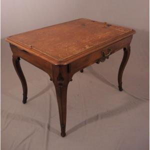 Game Table In Carved Walnut Louis XV