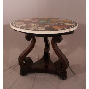 Mahogany Pedestal Table With Grand Tour Shelf 19th Century