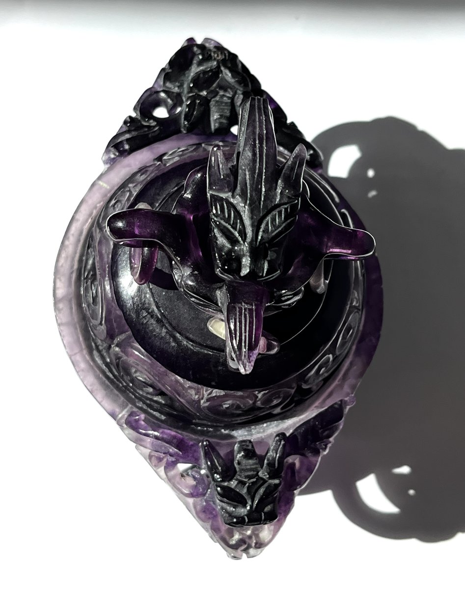 Brûle-parfum en améthyste, Chine, 20ème siècle.-photo-2