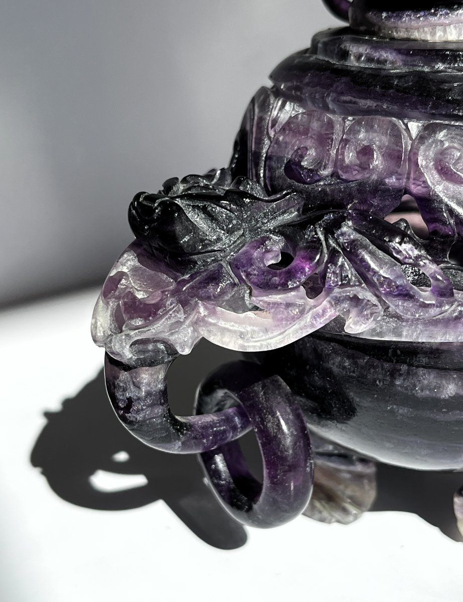 Brûle-parfum en améthyste, Chine, 20ème siècle.-photo-4