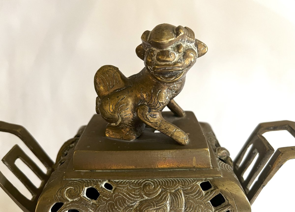 Brûle-parfum en bronze, Chine, 19ème siècle-photo-2