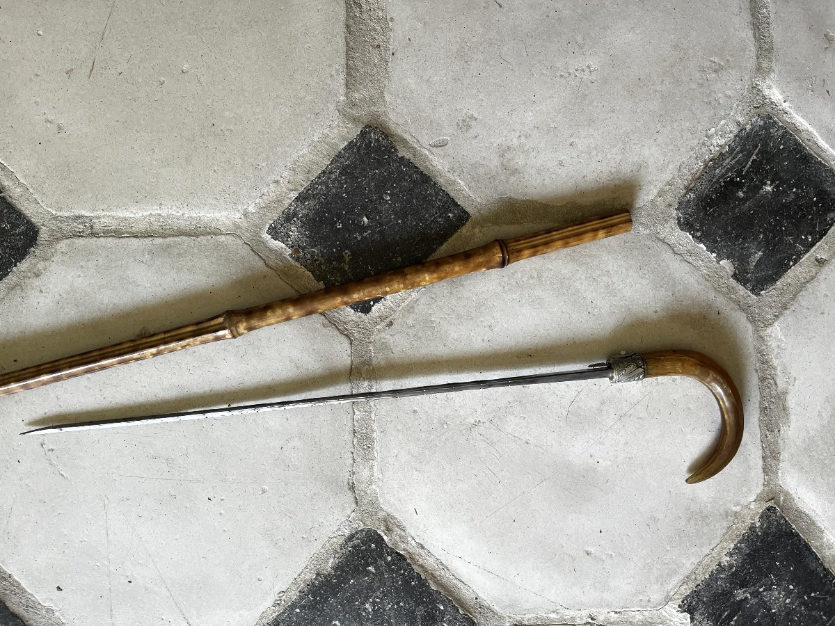 canne-épée en bambou, 19ème siècle-photo-3