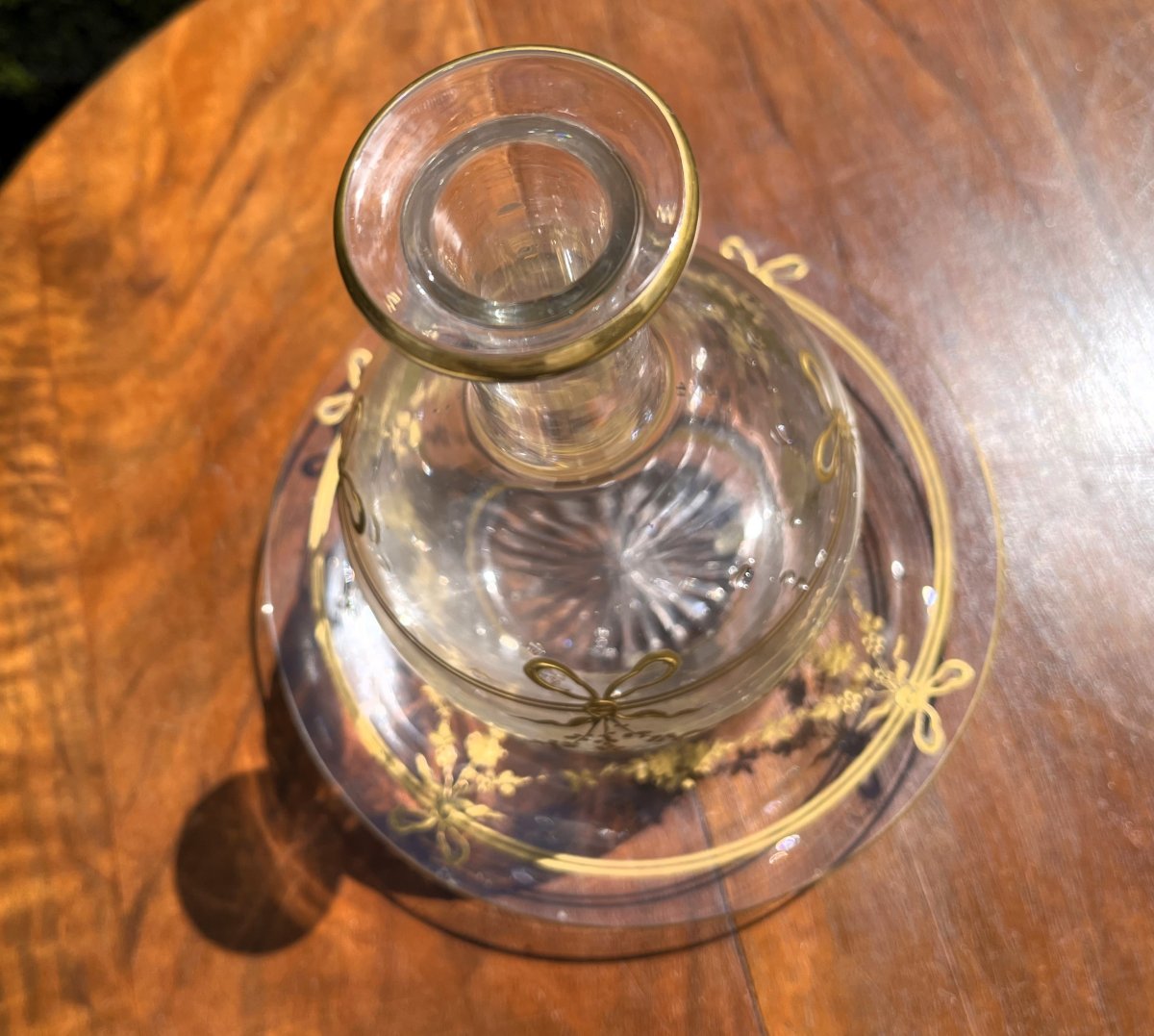 Baccarat Crystal Decanter On A Plate, 19th Century-photo-4