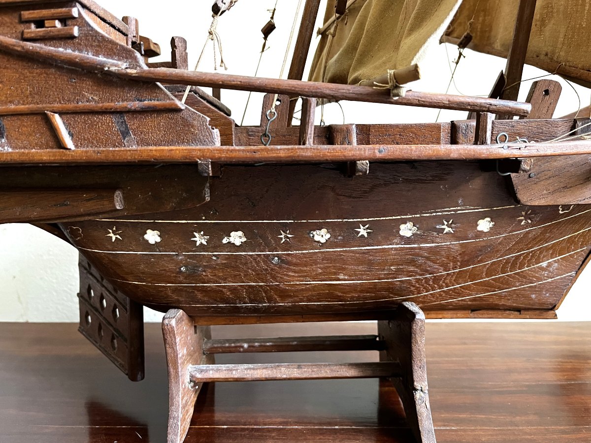 Model Of A Chinese Junk, Hong Kong, Late 19th Or Early 20th Century-photo-2