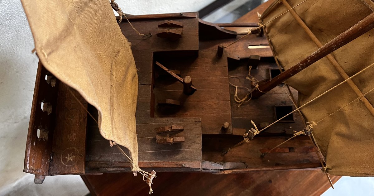 Model Of A Chinese Junk, Hong Kong, Late 19th Or Early 20th Century-photo-2