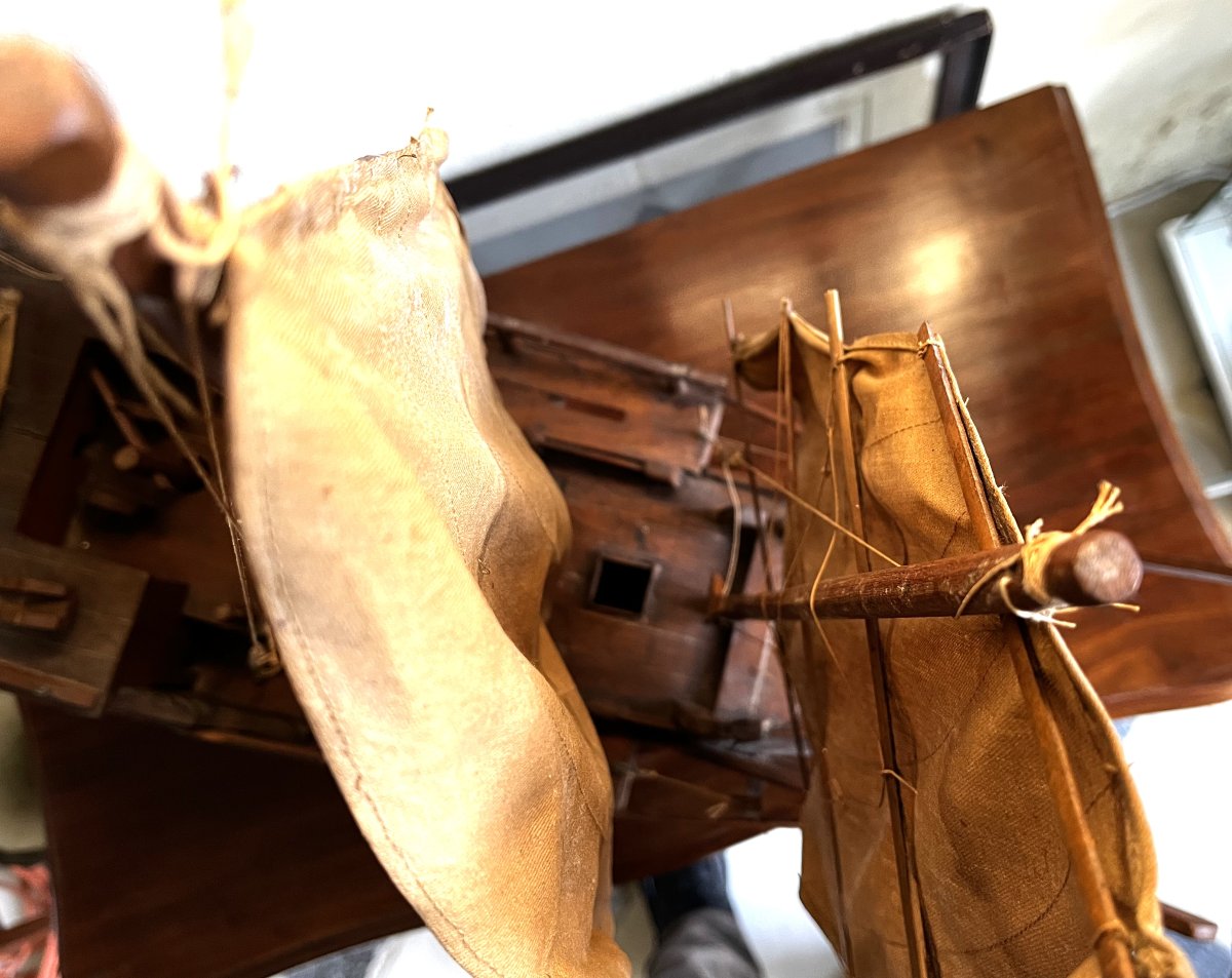 Model Of A Chinese Junk, Hong Kong, Late 19th Or Early 20th Century-photo-3