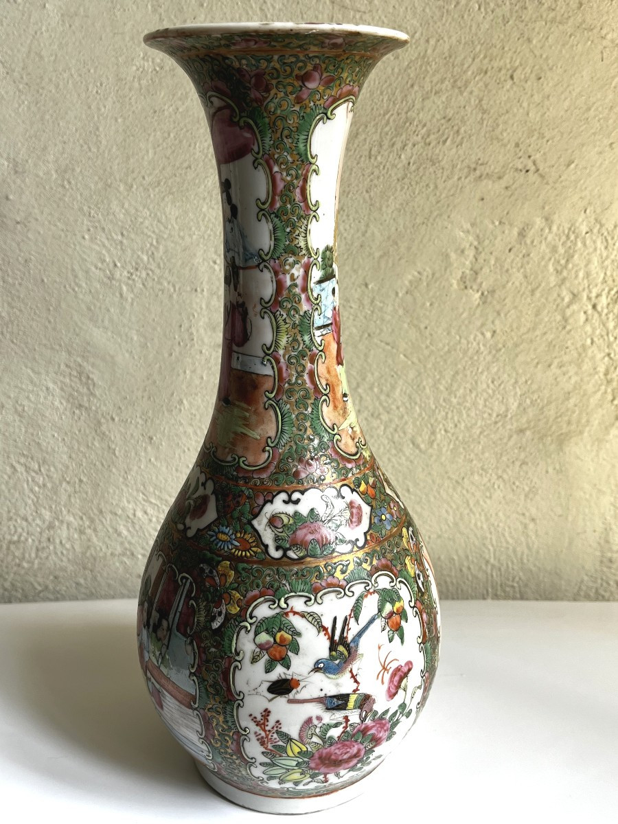 Vase porcelaine de Chine Canton, 19ème siècle