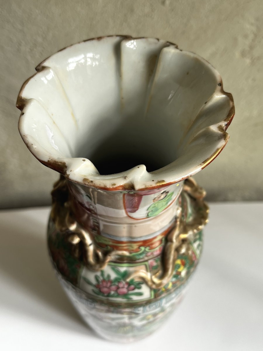 Vase porcelaine de Chine, Canton, 19ème siècle-photo-2
