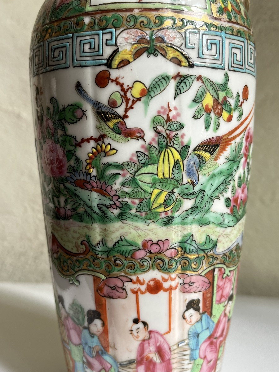 Vase porcelaine de Chine, Canton, 19ème siècle-photo-1