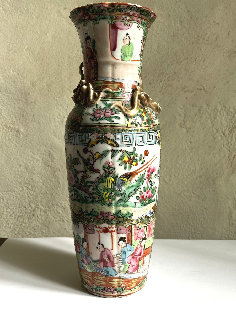 Vase porcelaine de Chine, Canton, 19ème siècle