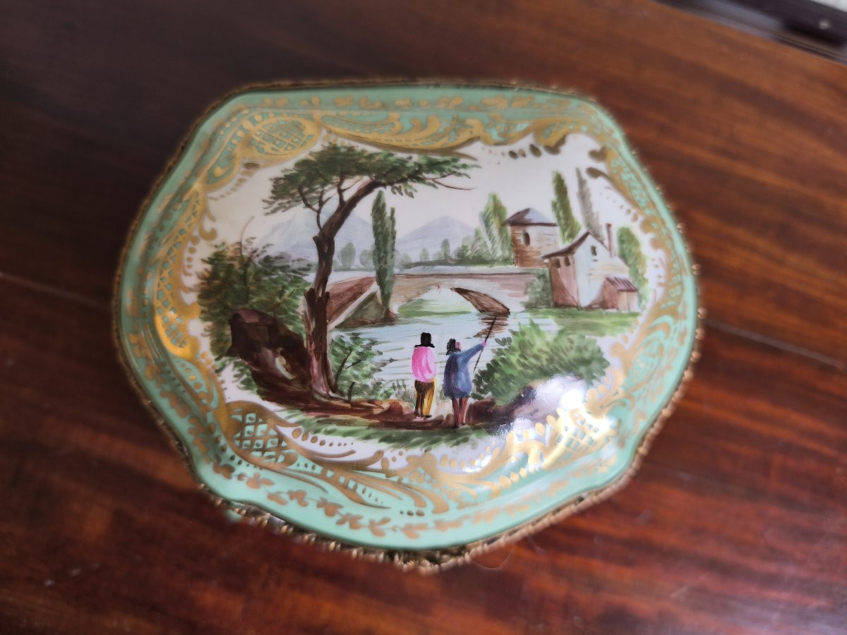 Paris Porcelain Box, Hand-decorated, 20th Century-photo-3