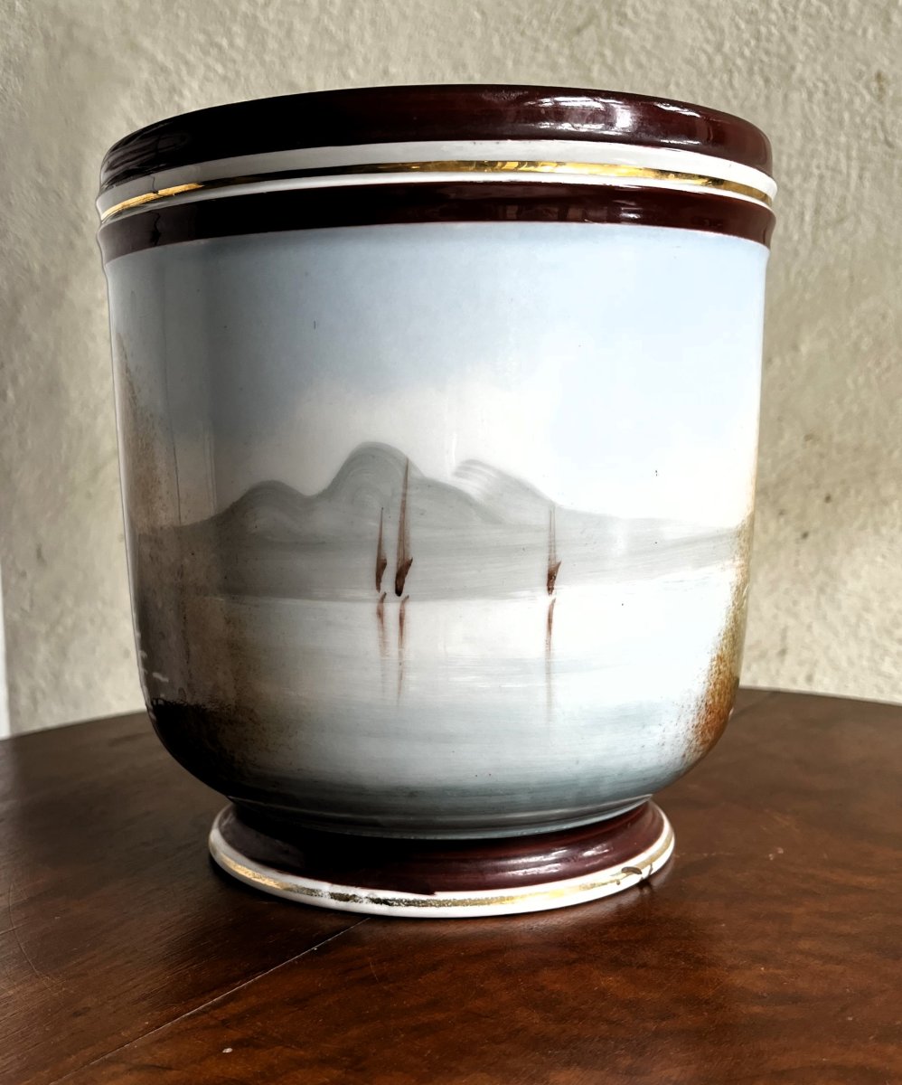 Limoges Porcelain Cachepot, Hand-decorated, Circa 1900.-photo-2