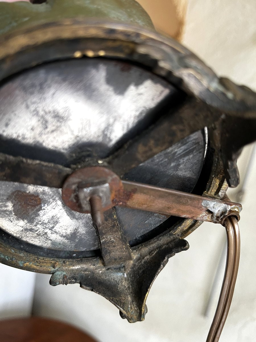 "the Girl With Fruit", A Statuette Signed Tremo, In Spelter, Art Nouveau Style-photo-3