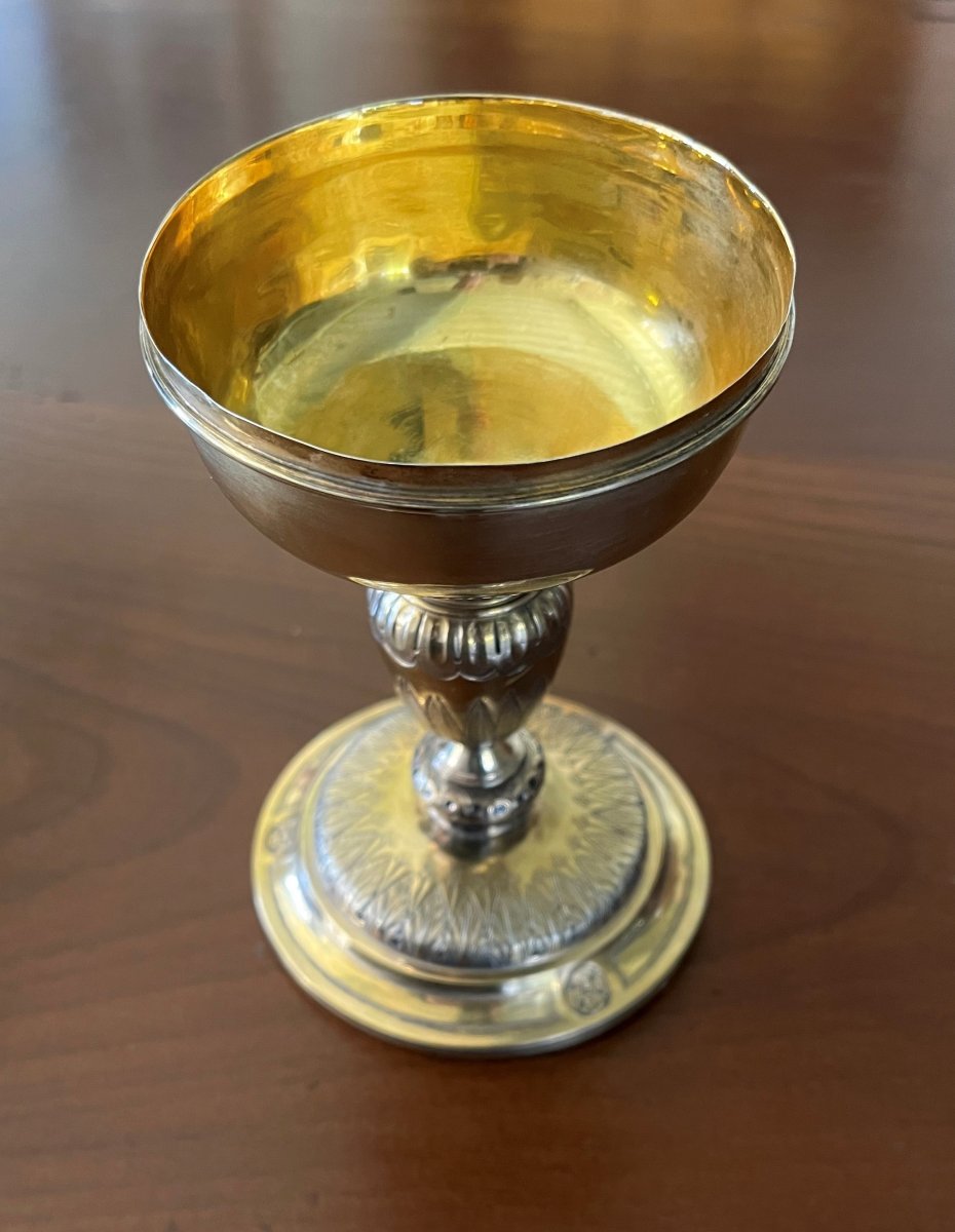 Calice en vermeil (argent massif doré), fin 18ème siècle-photo-2