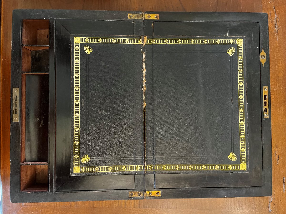 Nautical-style Writing Desk With Two Secret Drawers, 19th Century-photo-2