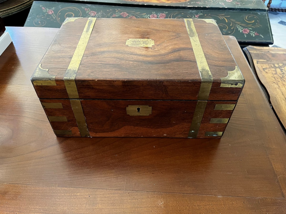 Nautical-style Writing Desk With Two Secret Drawers, 19th Century