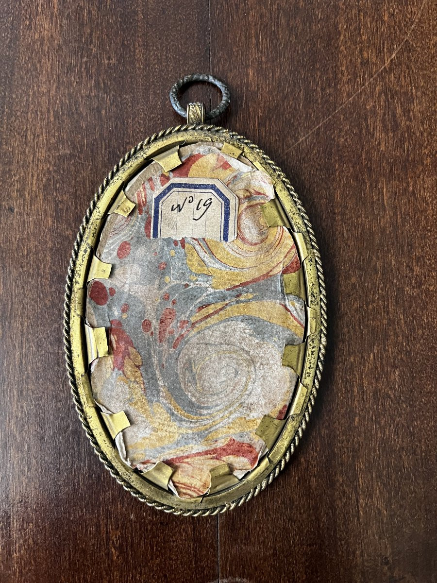 Late 18th-century Miniature, Hand-painted On Ivory Leaf-photo-3