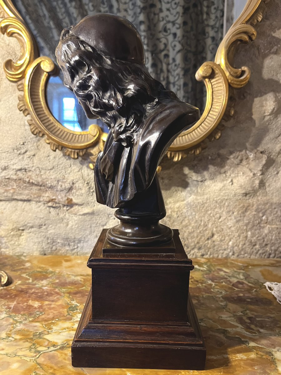 Buste de Molière en bronze, hauteur 39 cm-photo-2