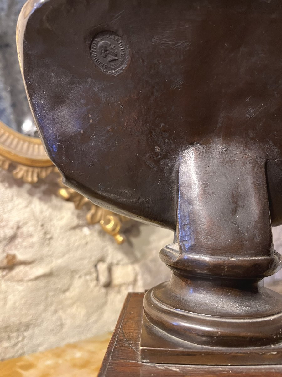 Buste de Molière en bronze, hauteur 39 cm-photo-3