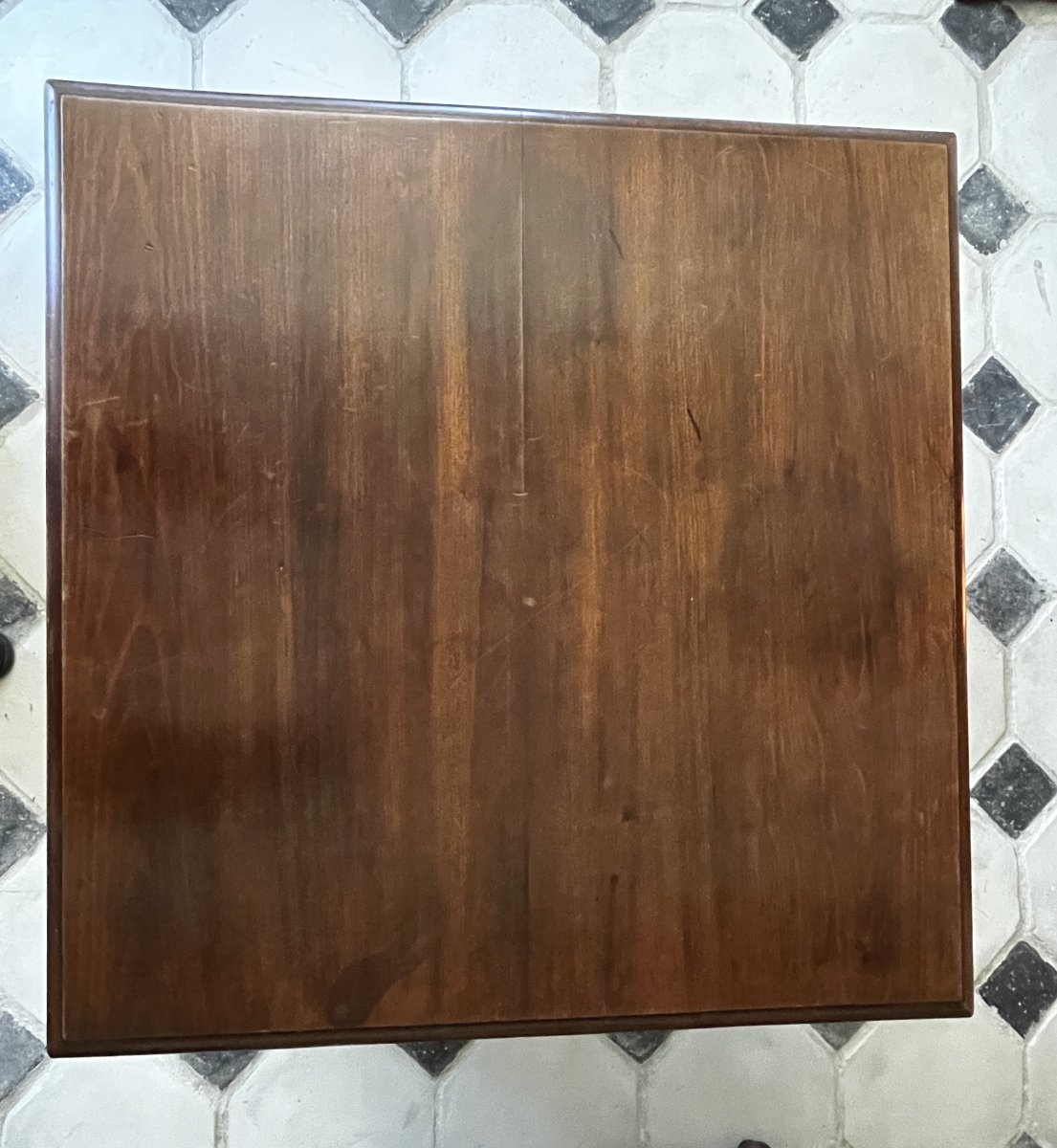 Table carrée en noyer style table de changeur, 19ème siècle.-photo-3