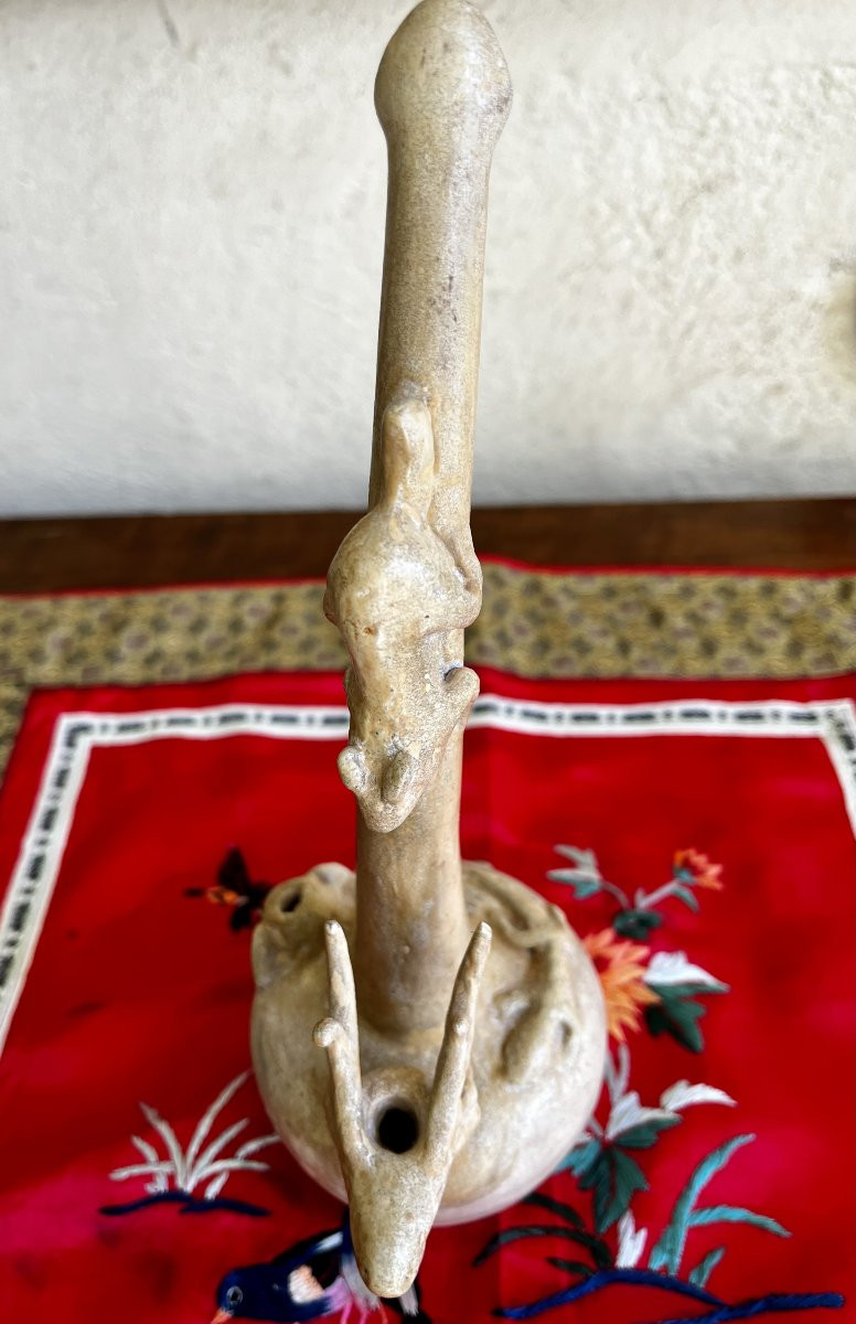 Pipe à opium en céramique, extrême orient.-photo-2