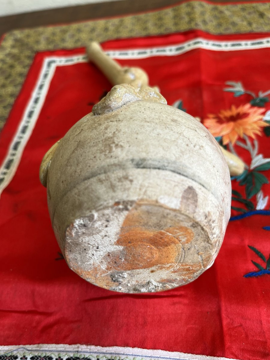 Pipe à opium en céramique, extrême orient.-photo-4