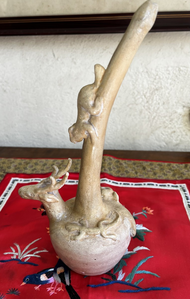 Pipe à opium en céramique, extrême orient.