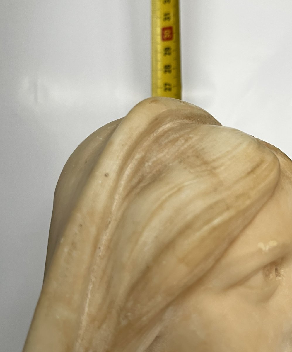 Joan Of Arc, Alabaster Bust By Luchini, 19th Century-photo-5