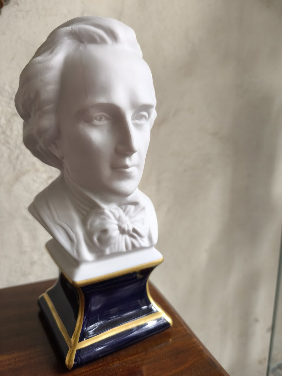 Bustes de Beethoven et de Chopin en biscuit de porcelaine, signés Tharaud-photo-2