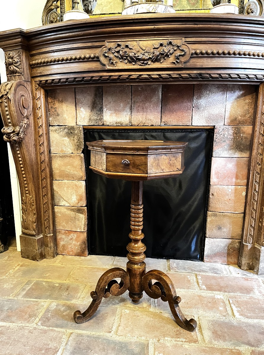 Louis Philippe Tripod Pedestal Table In Light Wood